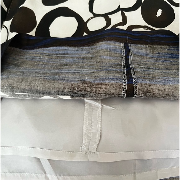 Kensie Linen and Silk Sleeveless Dark Brown and Ivory Shift Dress - Picture 9 of 10